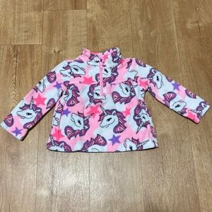 Children’s Place Pink Purple Stars ⭐️ Unicorns 🦄 Half Zip up Sweater 12-18 mnth